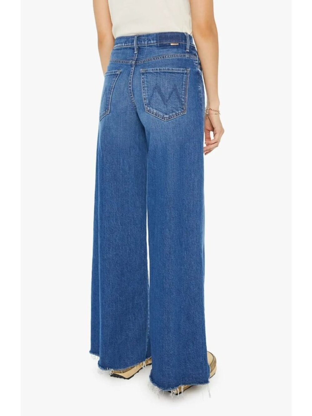 MOTHER The Tomcat Swisher Sneak Fray Hem Women's Wide Leg Jeans Size 27 / US 4 - Picture 3 of 4